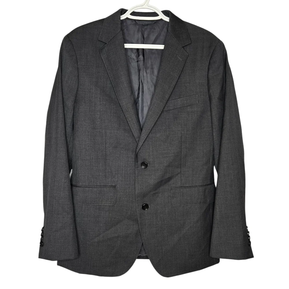 Bonobos Blazer Jacket Mens 38R Gray Slim Fit Wool Blend Pockets‎ Single Breasted